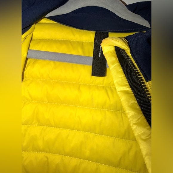 Bogner Yellow and Navy Blue Quilted Puffer Jacket - Picture 5 of 6